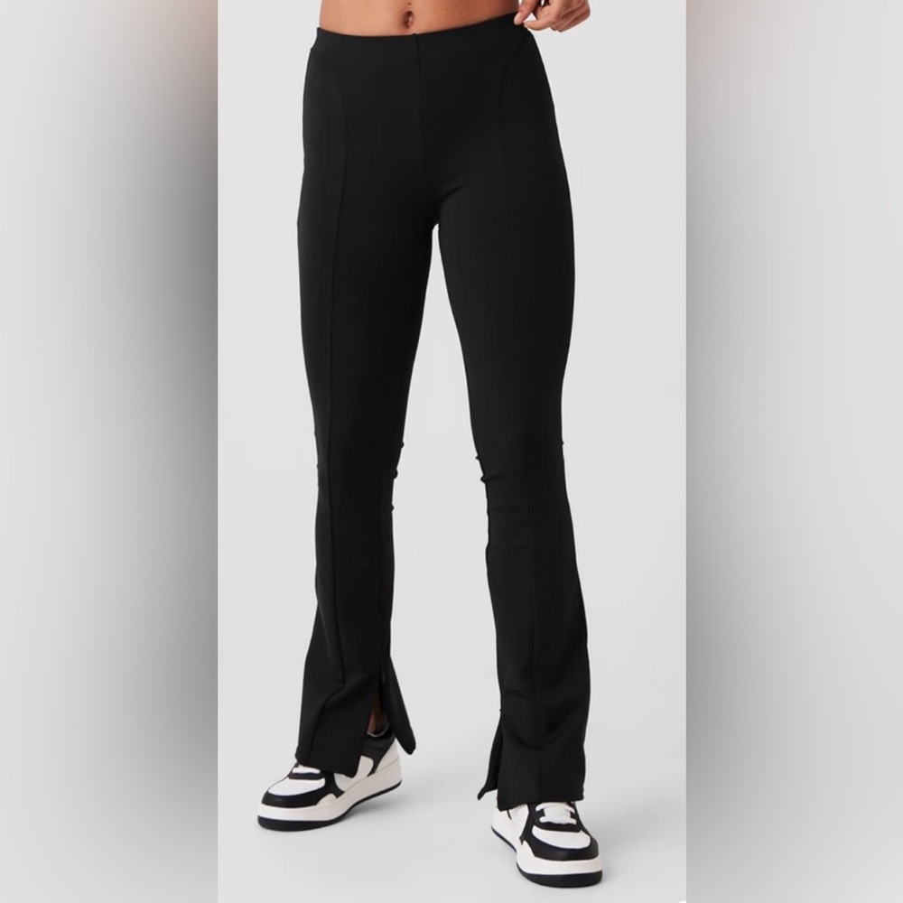 New Alo Yoga High Waist Zip It Flare Legging In Black Size Small New